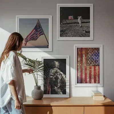 Moderní sada obrazů s motivem americké vlajky