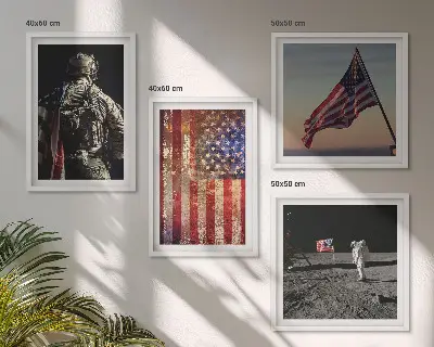 Moderní sada obrazů s motivem americké vlajky
