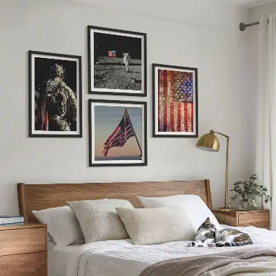 Moderní sada obrazů s motivem americké vlajky