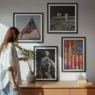 Moderní sada obrazů s motivem americké vlajky