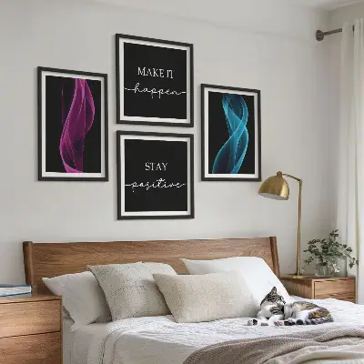 Moderní sada obrazů neonové vlnité čáry na pozadí