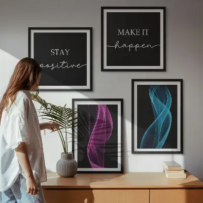 Moderní sada obrazů neonové vlnité čáry na pozadí