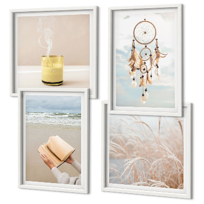 Dekorativní sada obrazů Letní krajiny v boho stylu