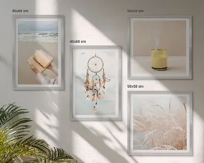 Dekorativní sada obrazů ve stylu boho s motivem letní krajiny