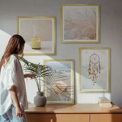 Dekorativní sada obrazů ve stylu boho s motivem letní krajiny