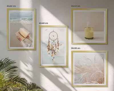 Dekorativní sada obrazů ve stylu boho s motivem letní krajiny