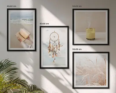 Dekorativní sada obrazů ve stylu boho s motivem letní krajiny
