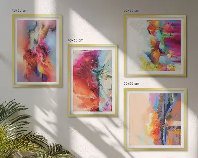 Moderní sada obrazů barevné abstrakce forem