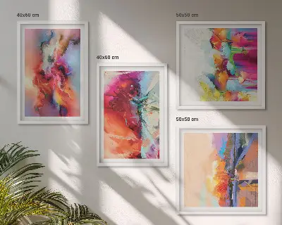 Moderní sada obrazů barevné abstrakce forem