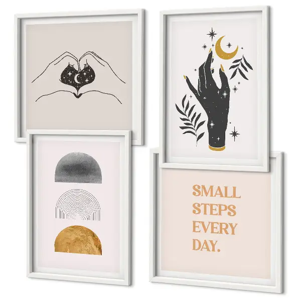 Dekorativní sada obrazů minimalistické boho ilustrace