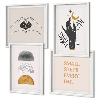 Dekorativní sada obrazů minimalistické boho ilustrace
