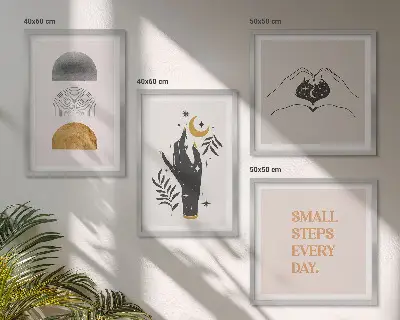 Dekorativní sada obrazů minimalistické boho ilustrace