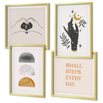 Dekorativní sada obrazů minimalistické boho ilustrace