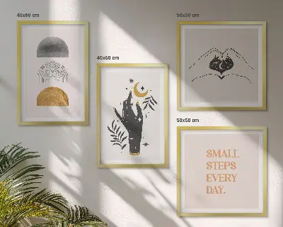 Dekorativní sada obrazů minimalistické boho ilustrace