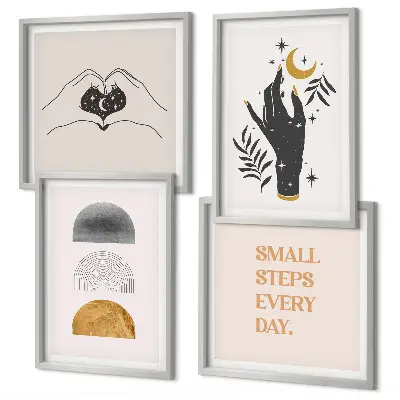Dekorativní sada obrazů minimalistické boho ilustrace
