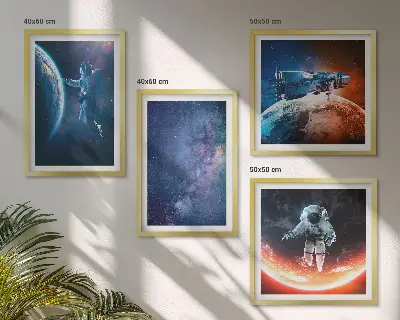 Dekorativní sada obrazů hvězdy a vesmírní astronauti