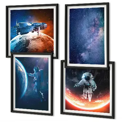 Dekorativní sada obrazů hvězdy a vesmírní astronauti