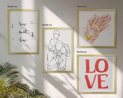 Moderní sada obrazů rodinné ilustrace jako domovní cedule