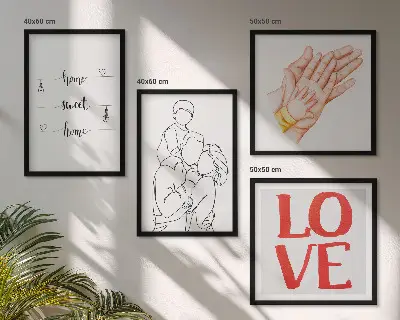 Moderní sada obrazů rodinné ilustrace jako domovní cedule