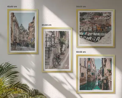 Dekorativní sada obrazů okouzlující uličky přístavních měst