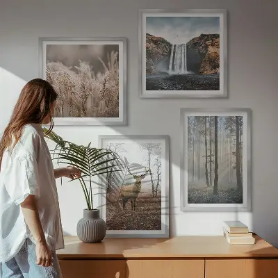 Sada obrazů Lesní krajiny moderní pojetí divoké přírody