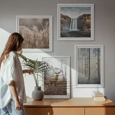 Sada obrazů Lesní krajiny moderní pojetí divoké přírody