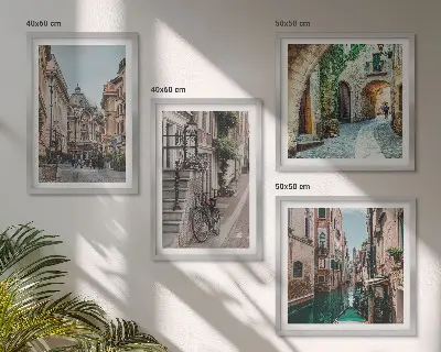 Moderní sada obrazů vodní architektura benátských ulic