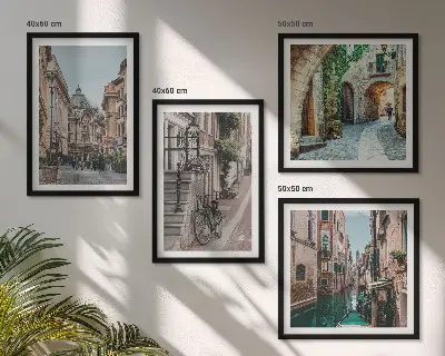 Moderní sada obrazů vodní architektura benátských ulic