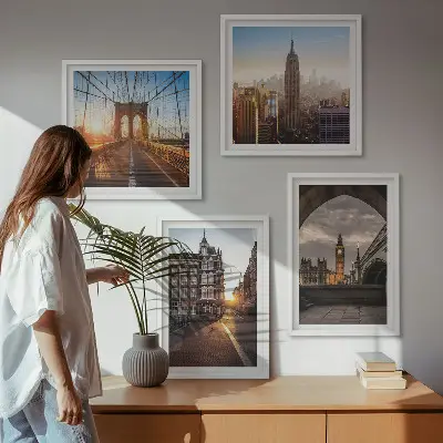 Dekorativní sada obrazů s výhledem na Londýn