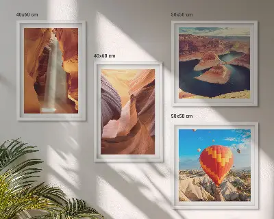 Dekorativní sada obrazů vodopád v kaňonové soutěsce