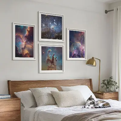 Kosmické hvězdné krajiny moderní sada obrazů