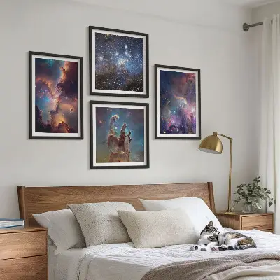 Kosmické hvězdné krajiny moderní sada obrazů