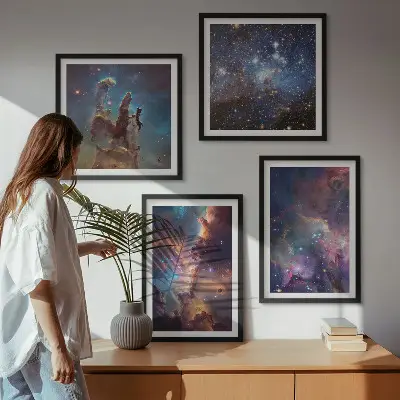 Kosmické hvězdné krajiny moderní sada obrazů