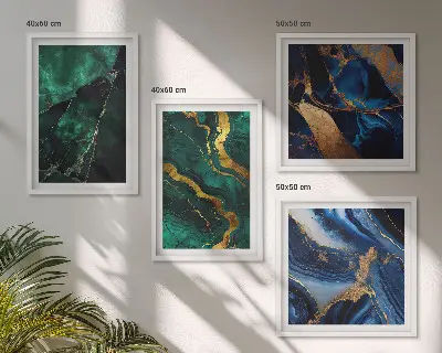 Dekorativní sada obrazů elegantní vzory na kamenech