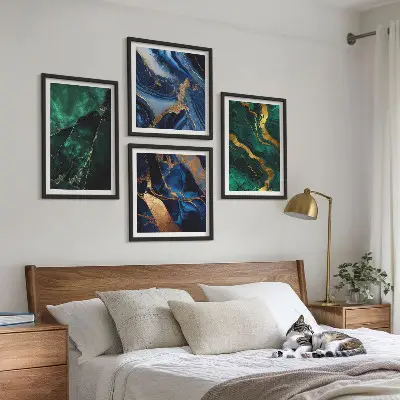 Dekorativní sada obrazů elegantní vzory na kamenech