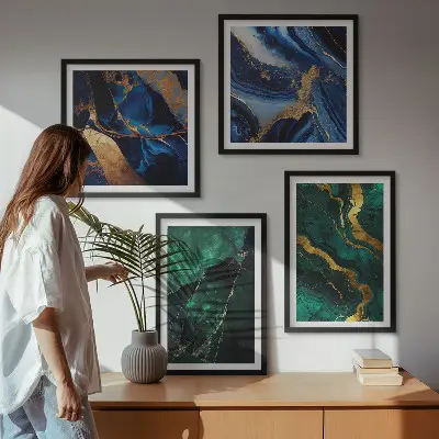 Dekorativní sada obrazů elegantní vzory na kamenech