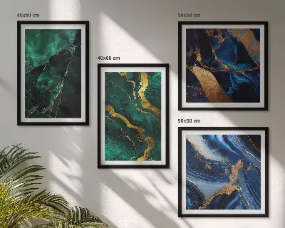 Dekorativní sada obrazů elegantní vzory na kamenech