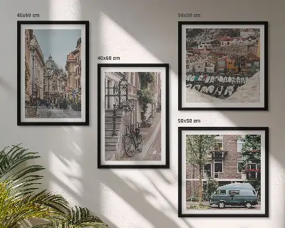 Moderní sada obrazů výhledy na městské budovy