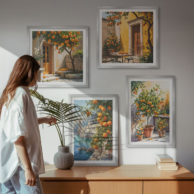 Dekorativní sada obrazů Malované citrusové krajiny