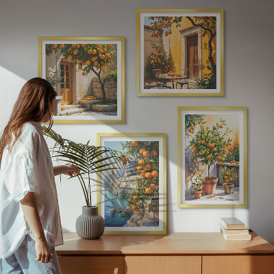 Dekorativní sada obrazů Malované citrusové krajiny