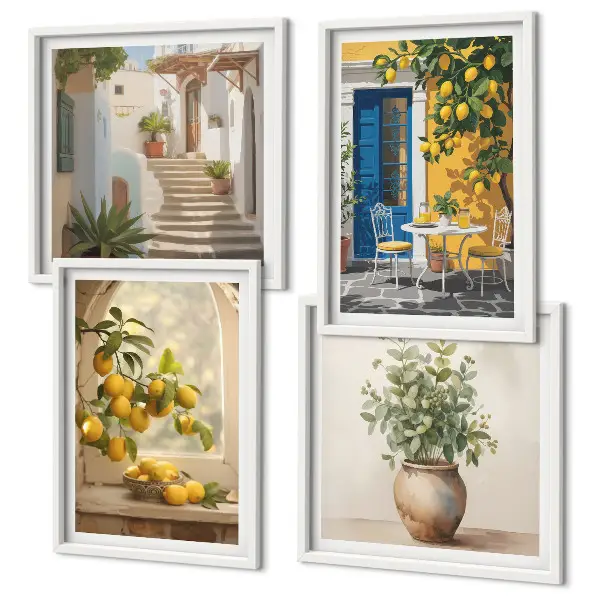 Dekorativní sada obrazů architektura města Lemons