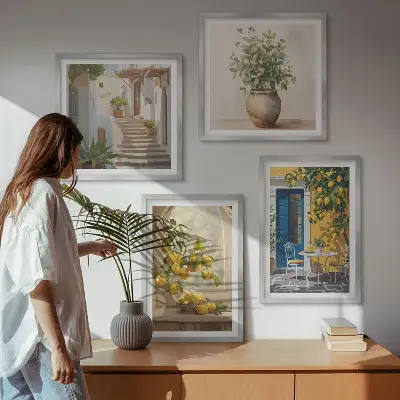 Dekorativní sada obrazů architektura města Lemons