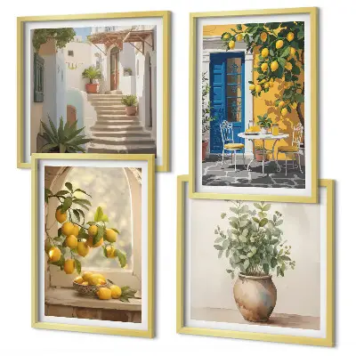 Dekorativní sada obrazů architektura města Lemons