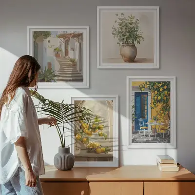 Dekorativní sada obrazů architektura města Lemons