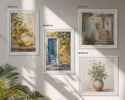 Dekorativní sada obrazů architektura města Lemons