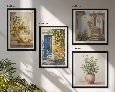 Dekorativní sada obrazů architektura města Lemons