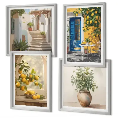 Dekorativní sada obrazů architektura města Lemons
