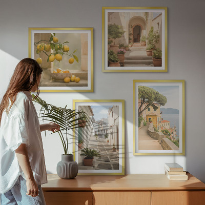 Moderní sada obrazů Citrusovník v okně u moře