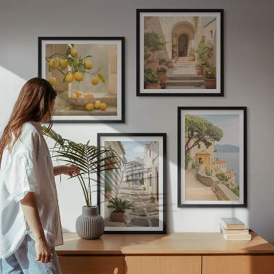 Moderní sada obrazů Citrusovník v okně u moře