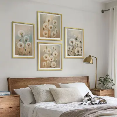 Dekorativní sada obrazů pastelové květy pampelišky